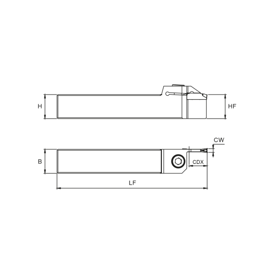 TOOLHOLDER MGRC-150 012 25.25.B.1 - DRW