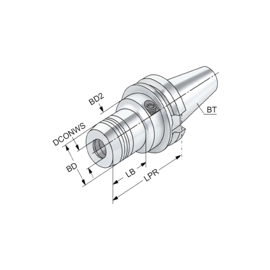 HYDRAULIC CHUCK BT30-HY06-060-D - DRW