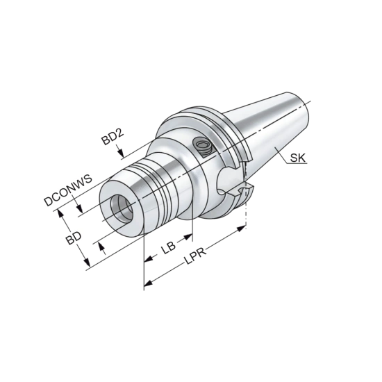 HYDRAULIC CHUCK SK40-HY14-077-B - DRW