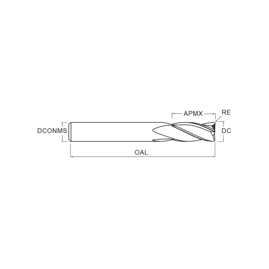 SC ENDMILL HR30GS 4 080 20 R100 PHP920 - DRW