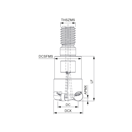 MILLING TOOL 020R44090-03-05-M10030 - DRW