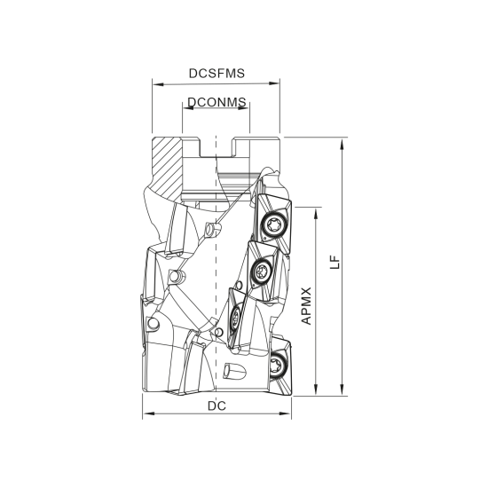 MILLING TOOL 100A20290-06-08-040085-063-24 - DRW