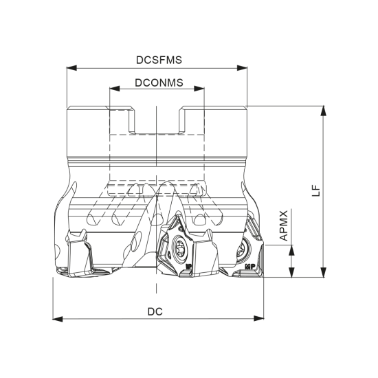 MILLING TOOL 080A49590-09-06-027050 - DRW