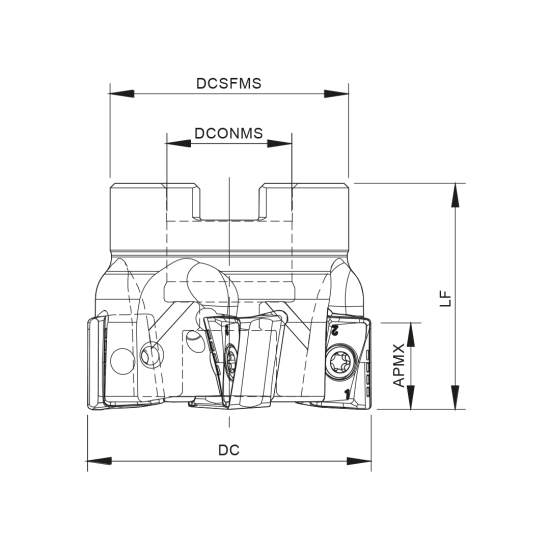 MILLING TOOL 050A18190-03-04-022040 - DRW