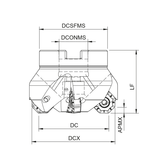 MILLING TOOL 100A90845-08-06-032050 - DRW