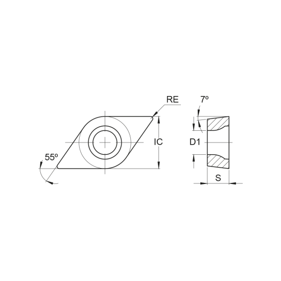 INSERT DCMT 11T312-MP PH5125 - DRW