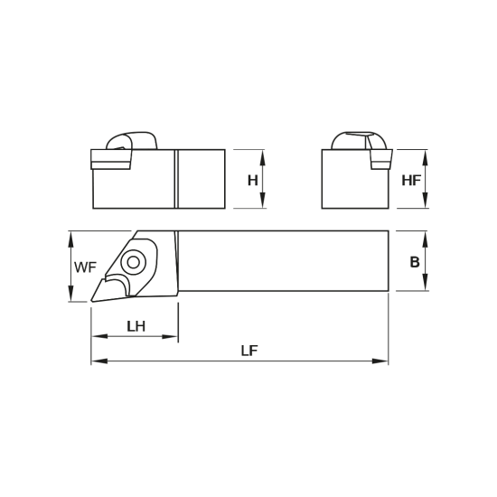 TOOLHOLDER CKJN R 2525 M16 - DRW