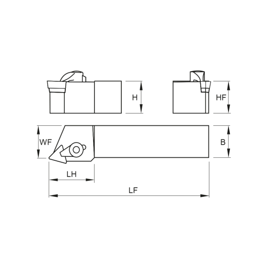 TOOLHOLDER CTBP R 2525 M16 - DRW
