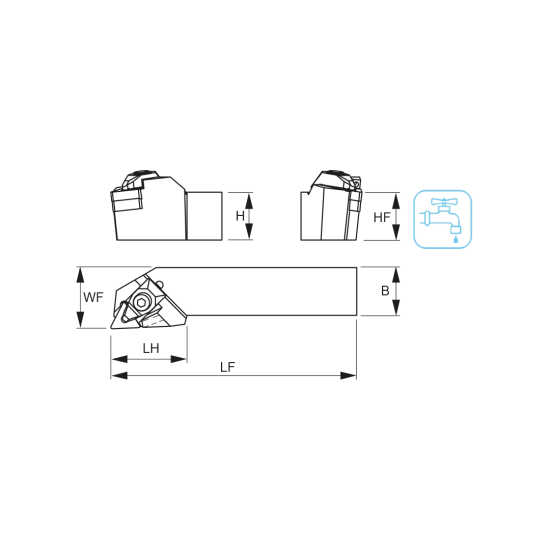 TOOLHOLDER DTJN R 2525 M16-A - DRW