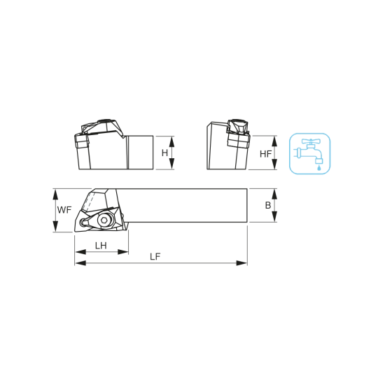 TOOLHOLDER DWLN L 2525 M08-A - DRW