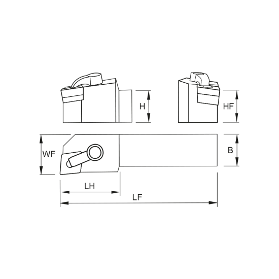 TOOLHOLDER MCLN L 3232 P19-K - DRW