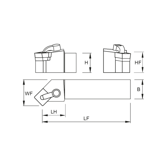 TOOLHOLDER MSSN L 2525 M12-K - DRW