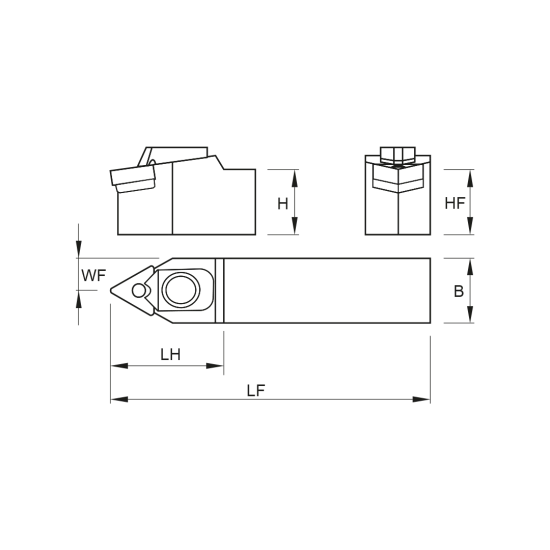TOOLHOLDER MTEN N 3232 P22 - DRW