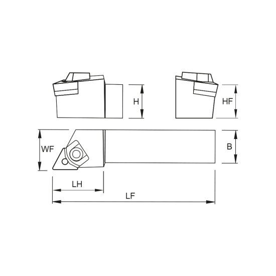 TOOLHOLDER MTJN L 2525 M22-K - DRW
