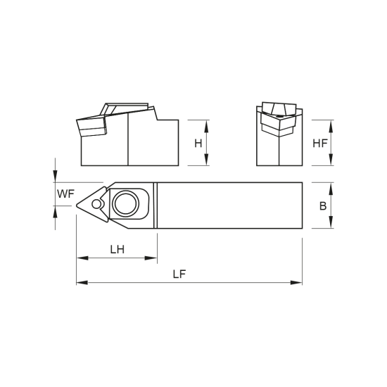 TOOLHOLDER MTNN L 2525 M16 - DRW
