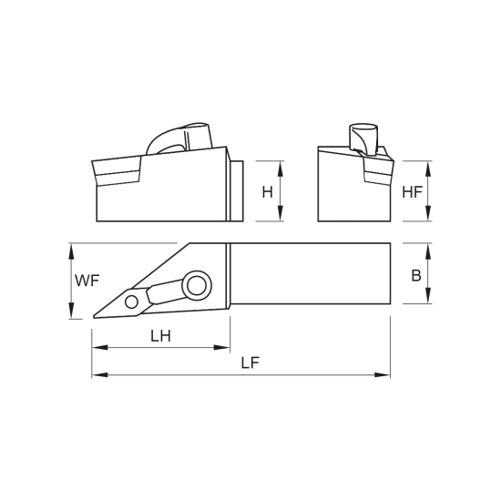 TOOLHOLDER MVJN L 2525 M16-K - DRW