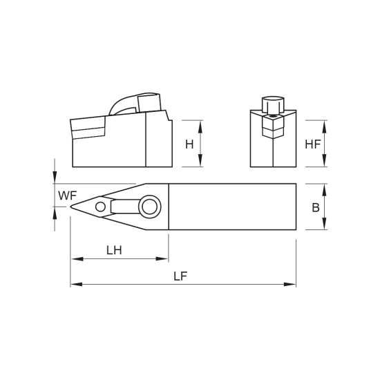 TOOLHOLDER MVVN N 2525 M16-K - DRW
