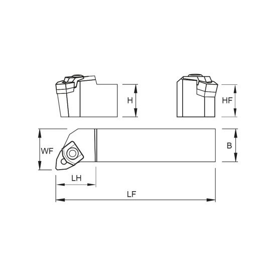 TOOLHOLDER MWLN L 3232 P08-K - DRW