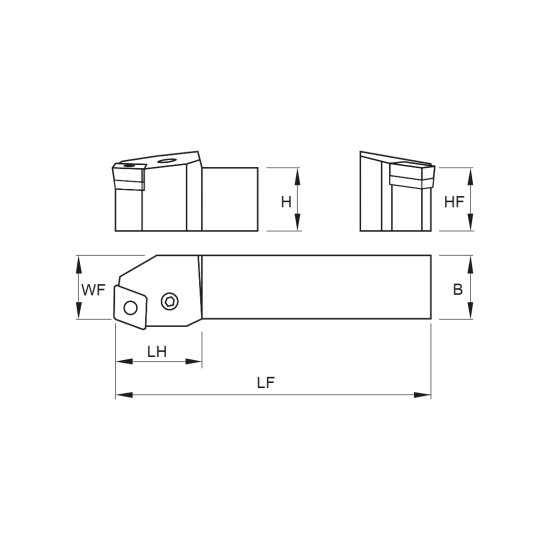 TOOLHOLDER PCBN R 3232 P19 - DRW
