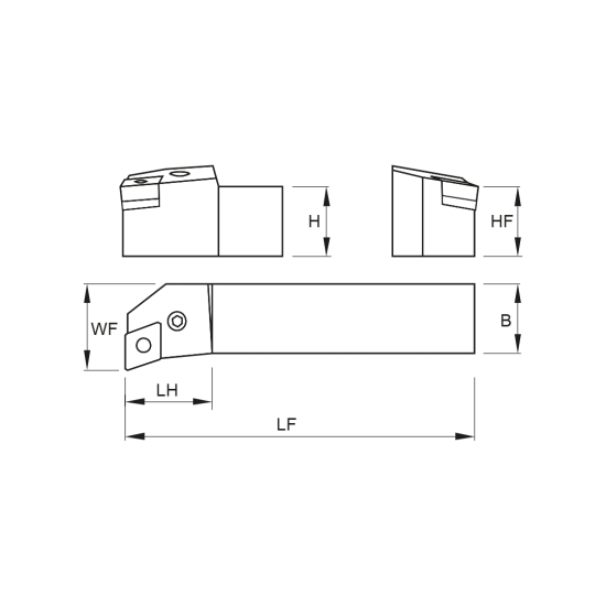TOOLHOLDER PCFN R 2525 M16 - DRW