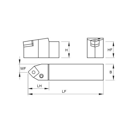 TOOLHOLDER PCMN N 3232 P19 - DRW