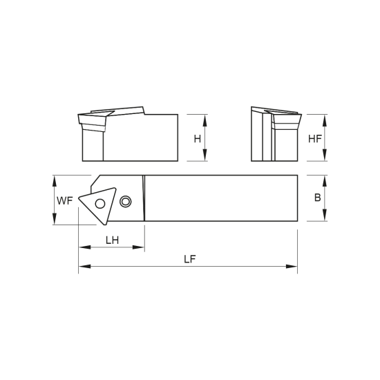 TOOLHOLDER PTDN R 2525 M22 - DRW
