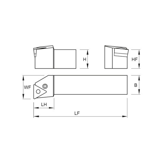 TOOLHOLDER PTFN R 3232 P22 - DRW