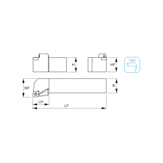 TOOLHOLDER SCLC R 2525 M09-A - DRW