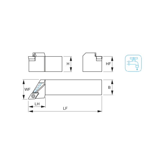 TOOLHOLDER SDJC R 2020 K11-A - DRW