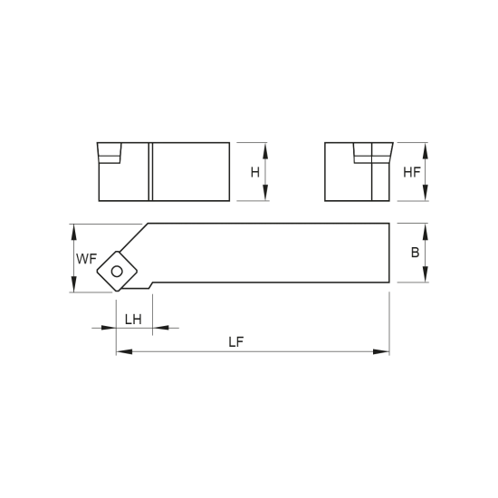 TOOLHOLDER SSSC R 2525 M12 - DRW