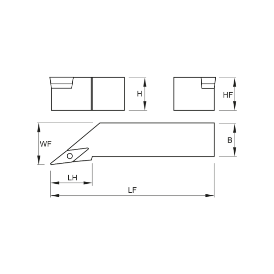 TOOLHOLDER SVJB L 2525 M16 - DRW