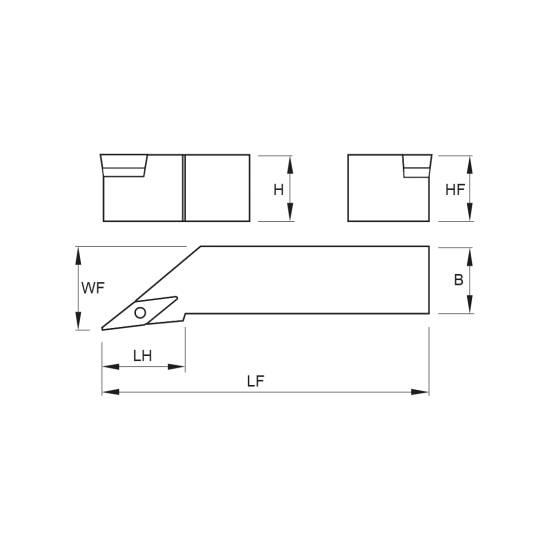 TOOLHOLDER SVJC L 2525 M16 - DRW