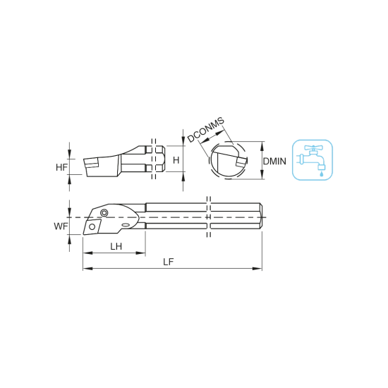 TOOLHOLDER A40T PCLN L 12 - DRW