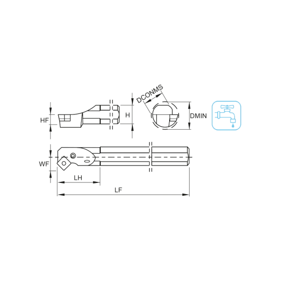 TOOLHOLDER A32S PSSN R 12 - DRW