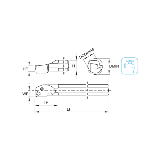 TOOLHOLDER A32S PTFN R 16 - DRW