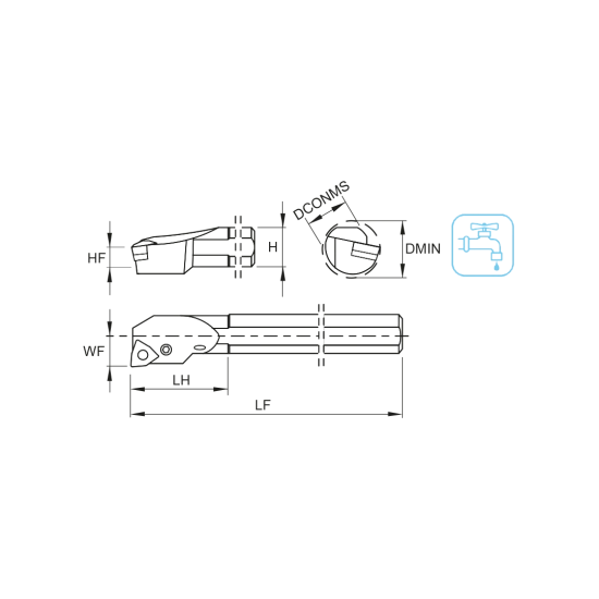 TOOLHOLDER A16M PWLN L 06 - DRW