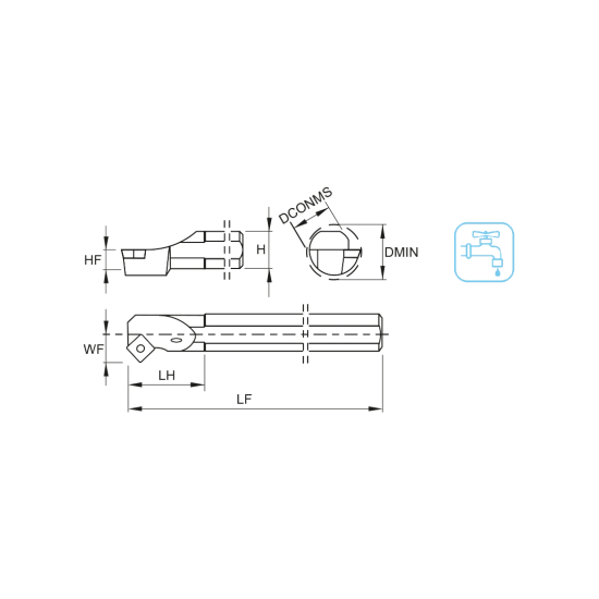 TOOLHOLDER A16M SSSC L 09 - DRW