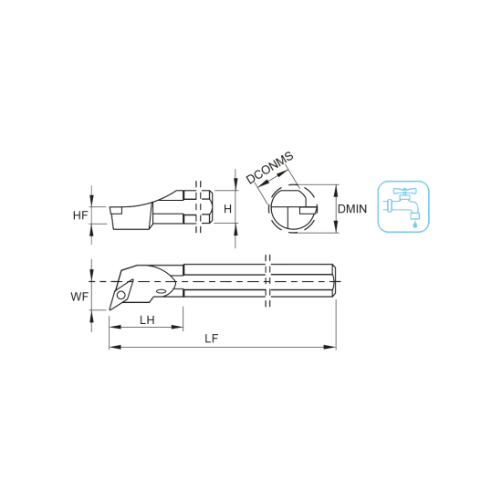 TOOLHOLDER A32S SVQC L 16 - DRW