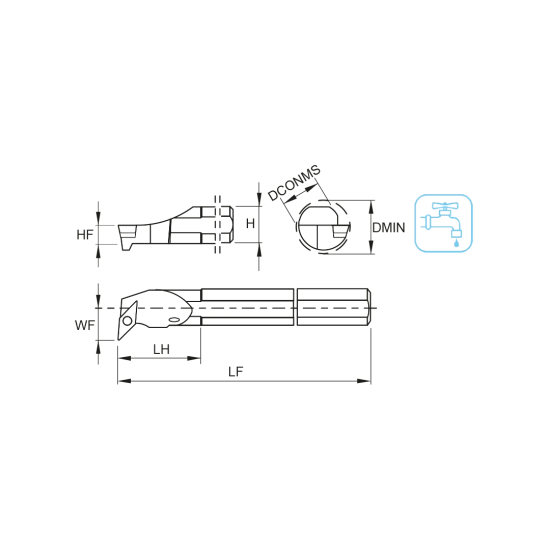 TOOLHOLDER A20Q SVUC R 11 - DRW
