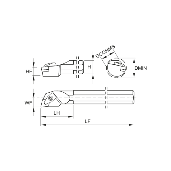 TOOLHOLDER S25T DCLN R 12 - DRW