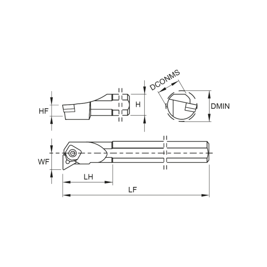 TOOLHOLDER S50W MTFN L 16 - DRW