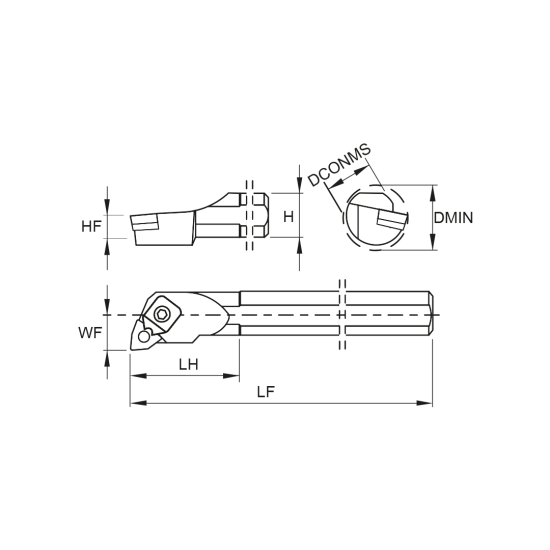 TOOLHOLDER S40V MWLN L 08 - DRW