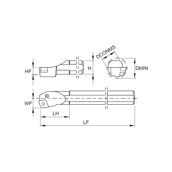 TOOLHOLDER S50W PCKN L 16 - DRW