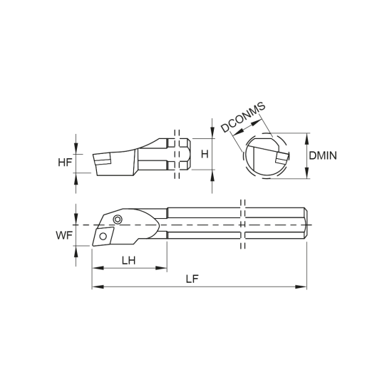 TOOLHOLDER S40V PCLN L 16 - DRW