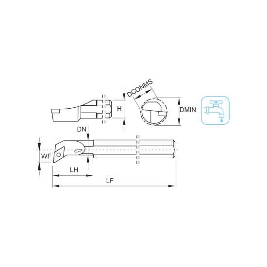 TOOLHOLDER A1012K SDUC R 07 - DRW