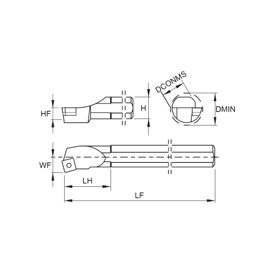 TOOLHOLDER S40V SSKC L 12 - DRW